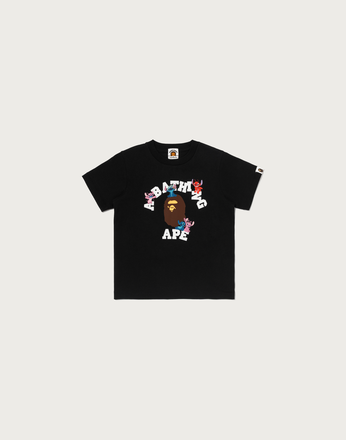 BAPE X DISNEY STITCH AND FRIENDS COLLEGE TEE KIDS