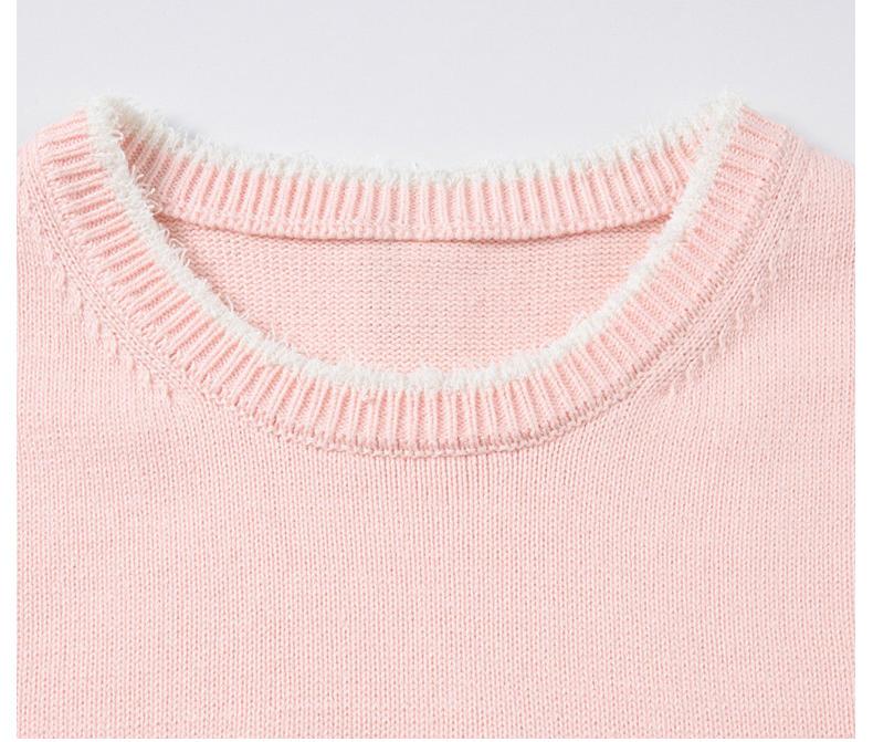 Thom Browne Style Pink Dog and Heart Knit Sweater Vest