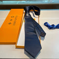Louis Vuitton Style Men's Solid Silk Tie