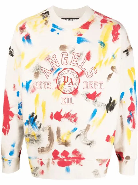 Palm Angels painted college sweatshirt