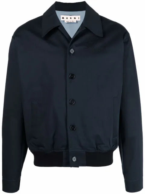 Marni embroidered logo shirt jacket