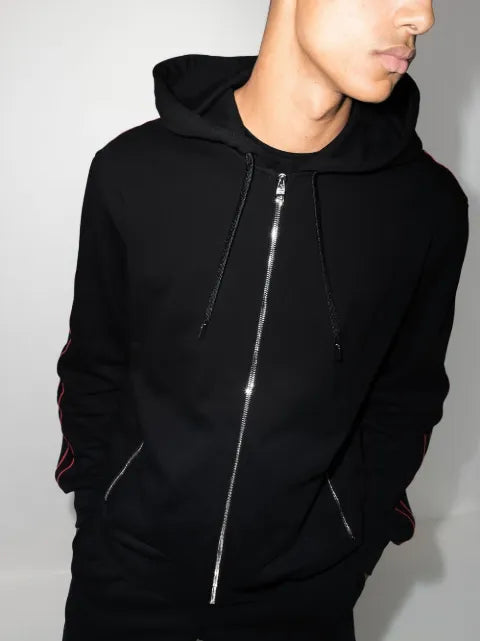 Alexander McQueen logo-tape zip-up hoodie