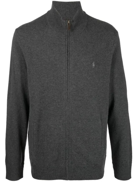 Polo Ralph Lauren embroidered-logo zip-up cardigan