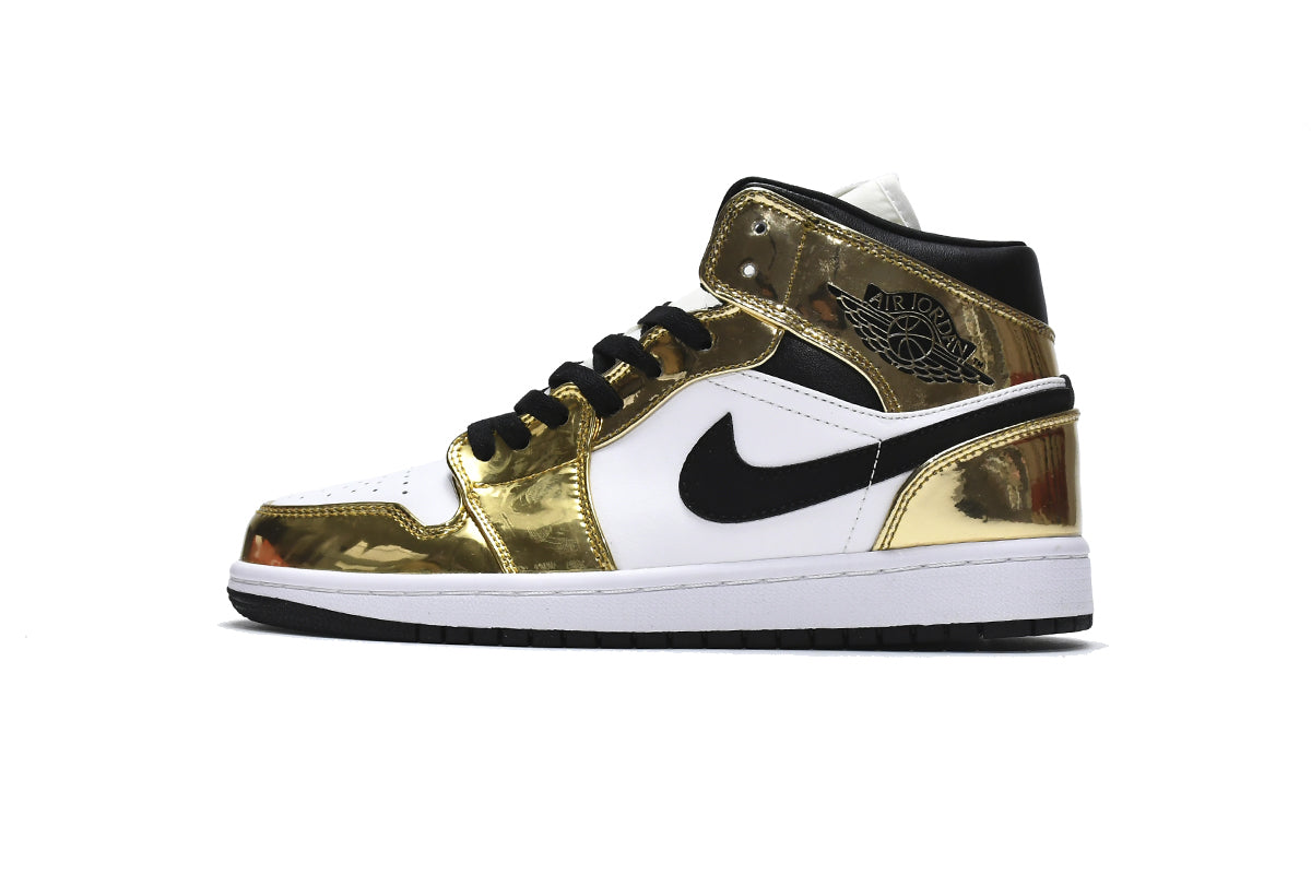 Air Jordan 1 Mid Metallic Gold Black White(GS) DC1420-700