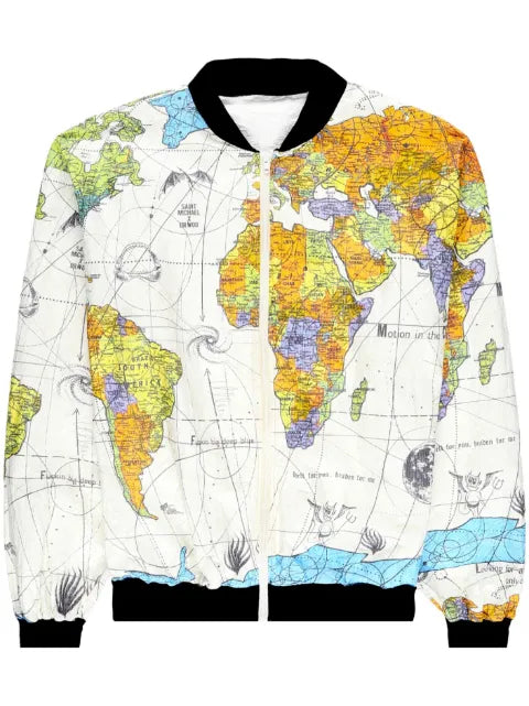 SAINT MXXXXXX World Map bomber jacket