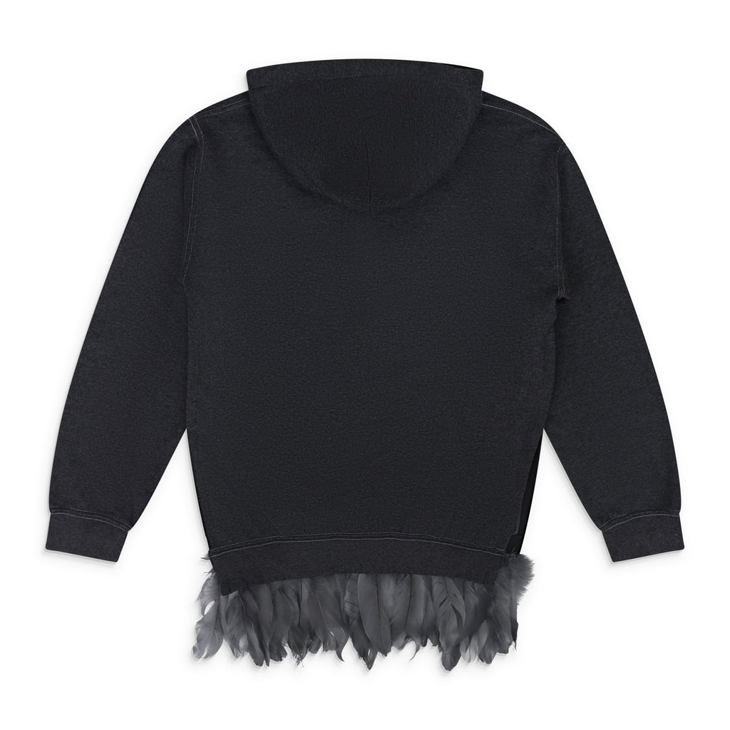 Grey Canada Feather Trim Hoodie