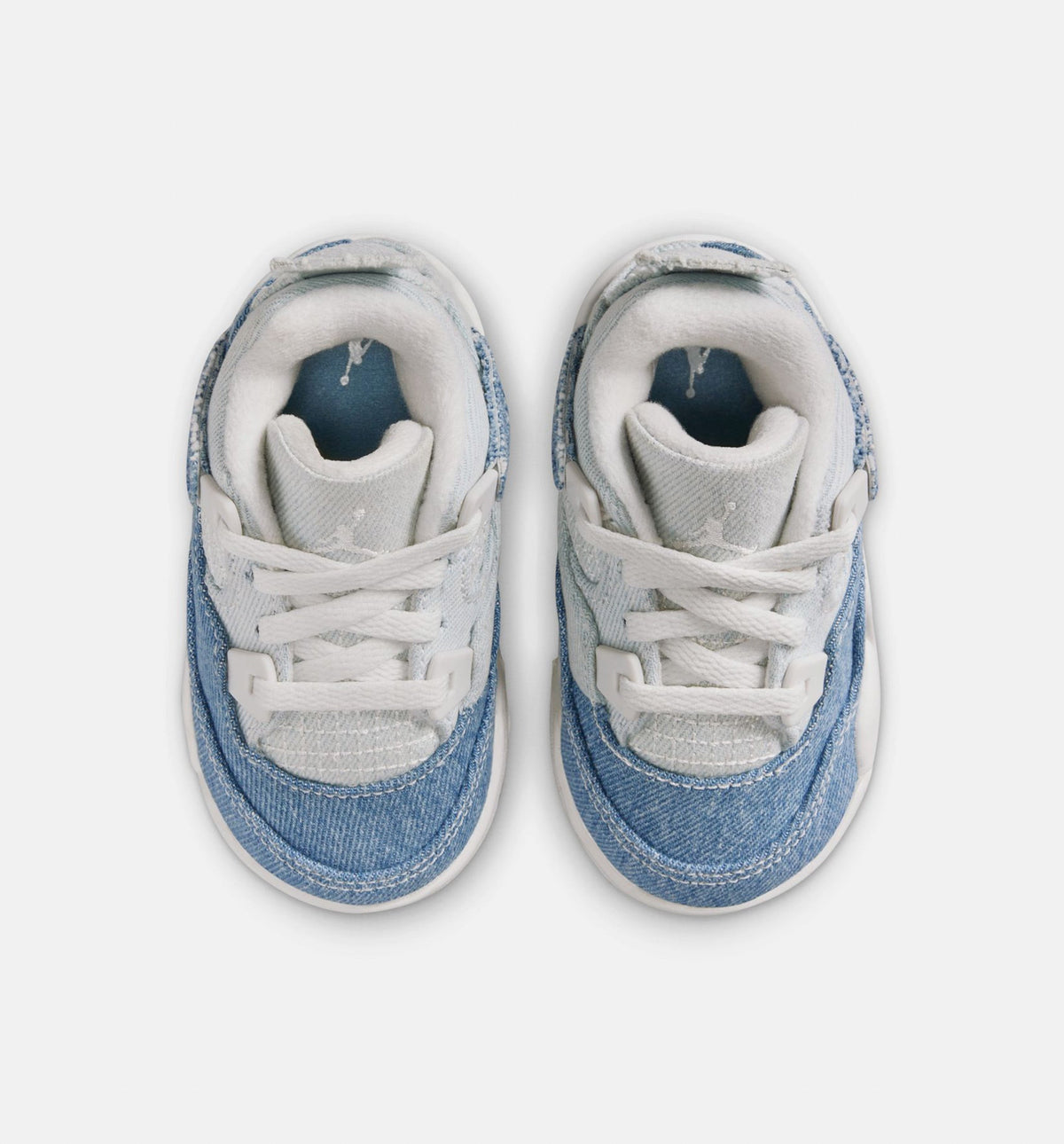 Air Jordan 4 Retro 'Worn Blue' - Infant/Toddler Lifestyle Sneaker (Sail/Worn Blue/Metallic Gold)