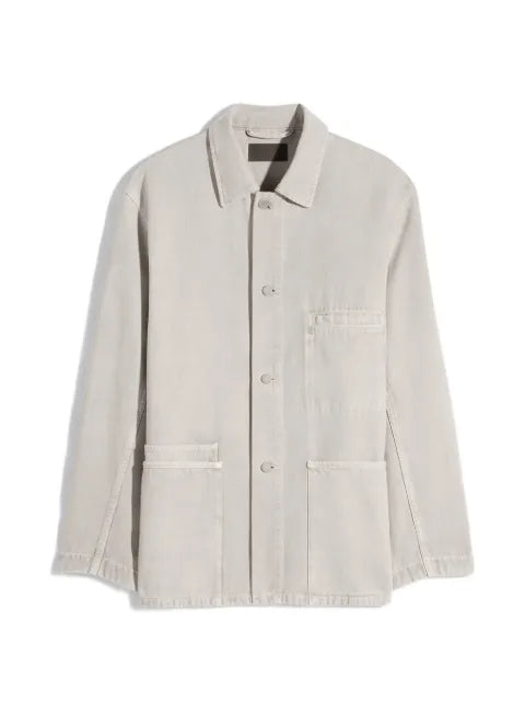 LEMAIRE utility overshirt in snow broken twill