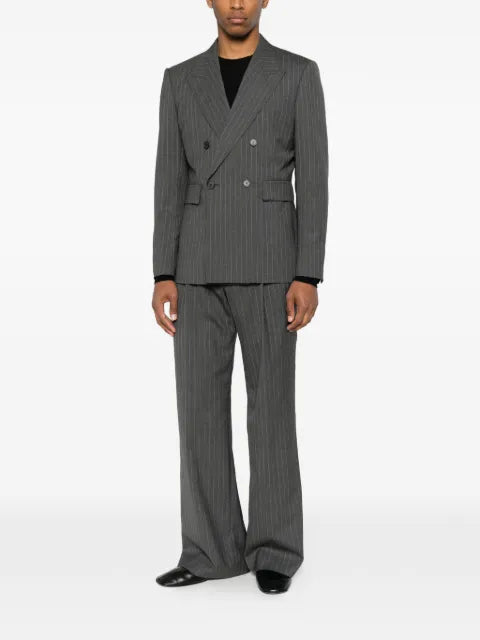SANDRO striped virgin wool suit jacket