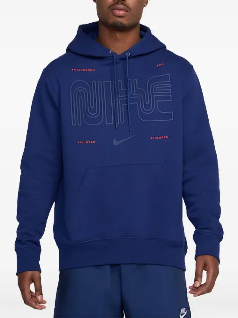 Nike Club logo-print hoodie
