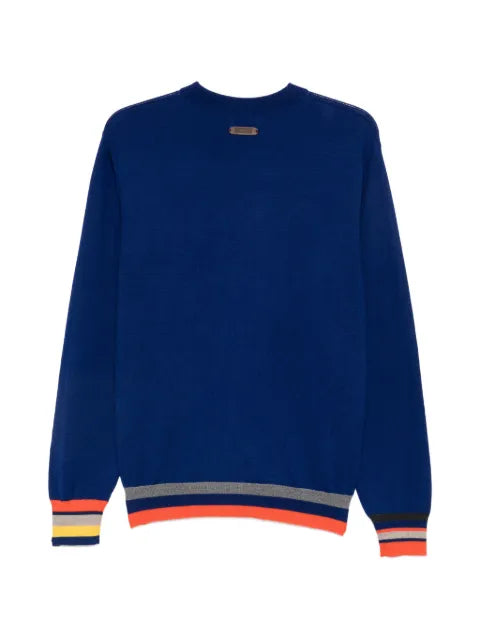 Moschino stripe-trim wool sweater