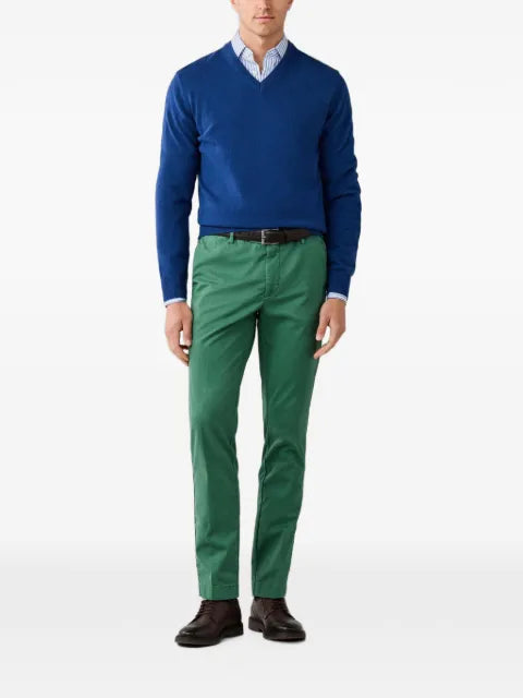 Hackett London V-neck elbow-patch knit