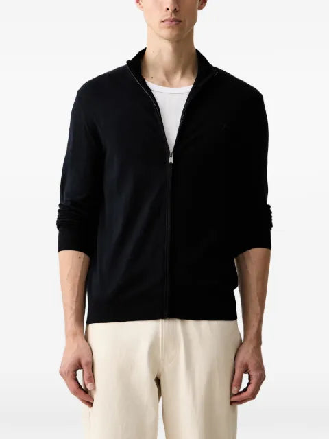 Trussardi zip-up logo-embroidered sweatshirt