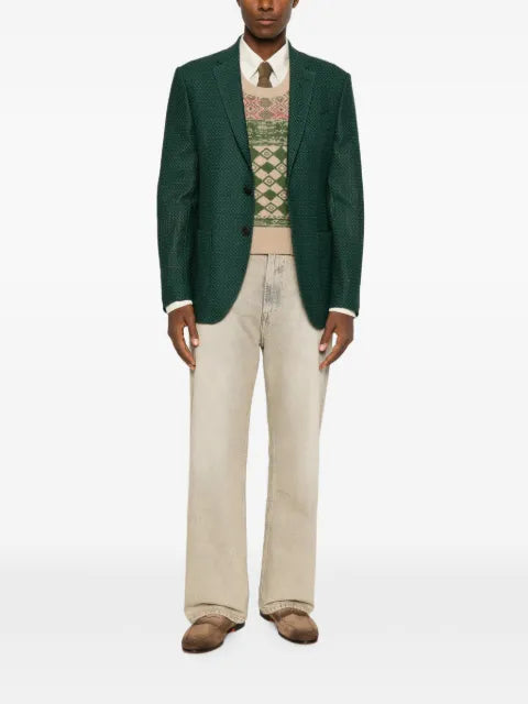 ETRO basket-weave single-breasted blazer
