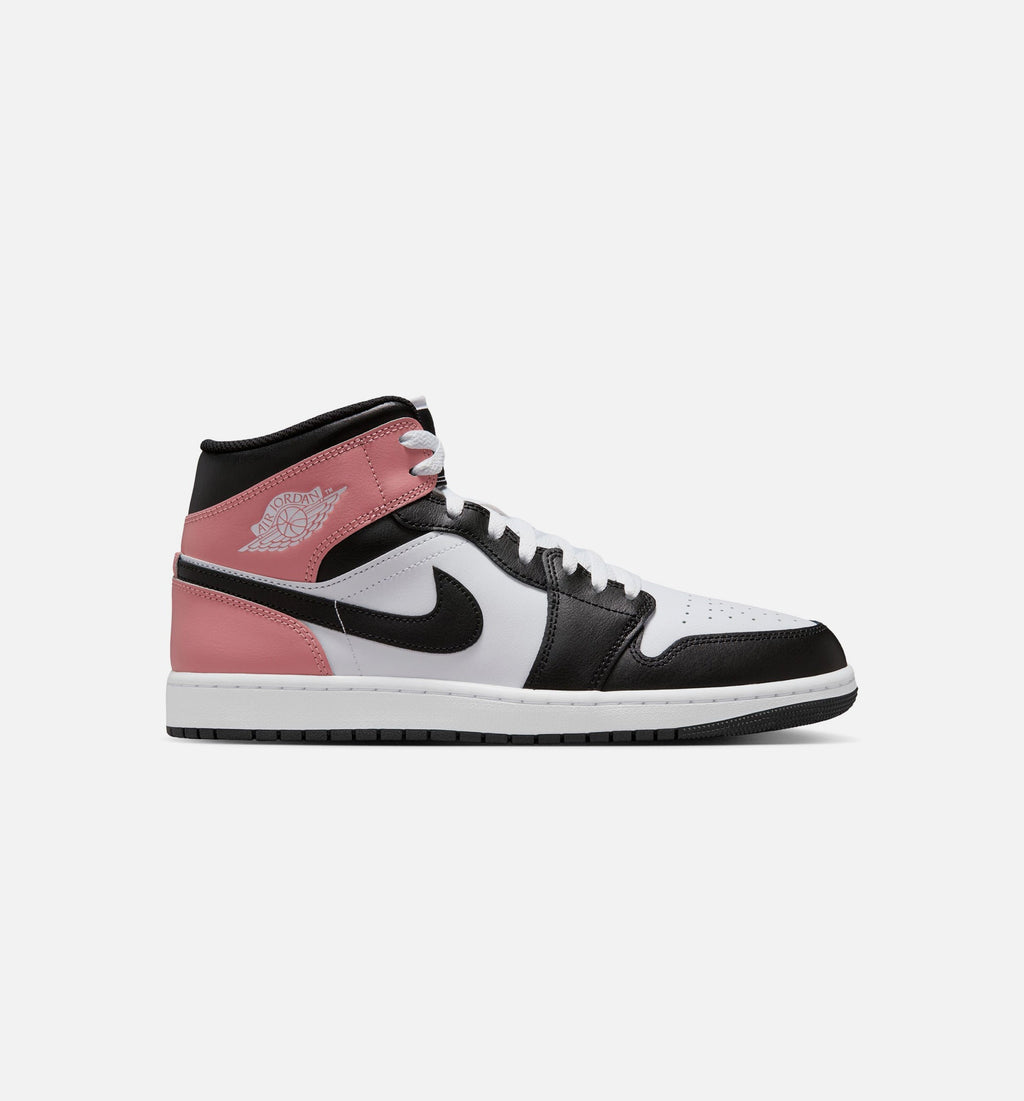 Air Jordan 1 Mid - Men's Lifestyle Sneaker (White/Rust Pink/Black)