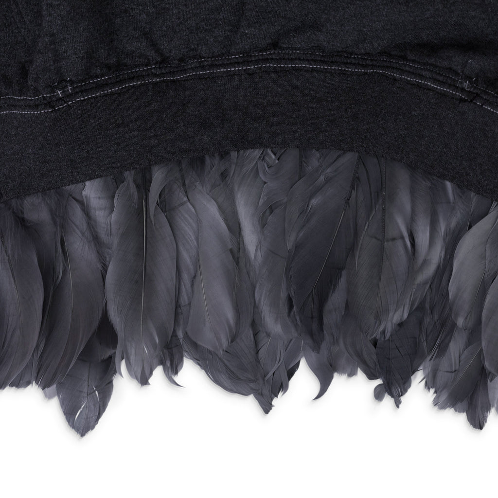 Grey Canada Feather Trim Hoodie