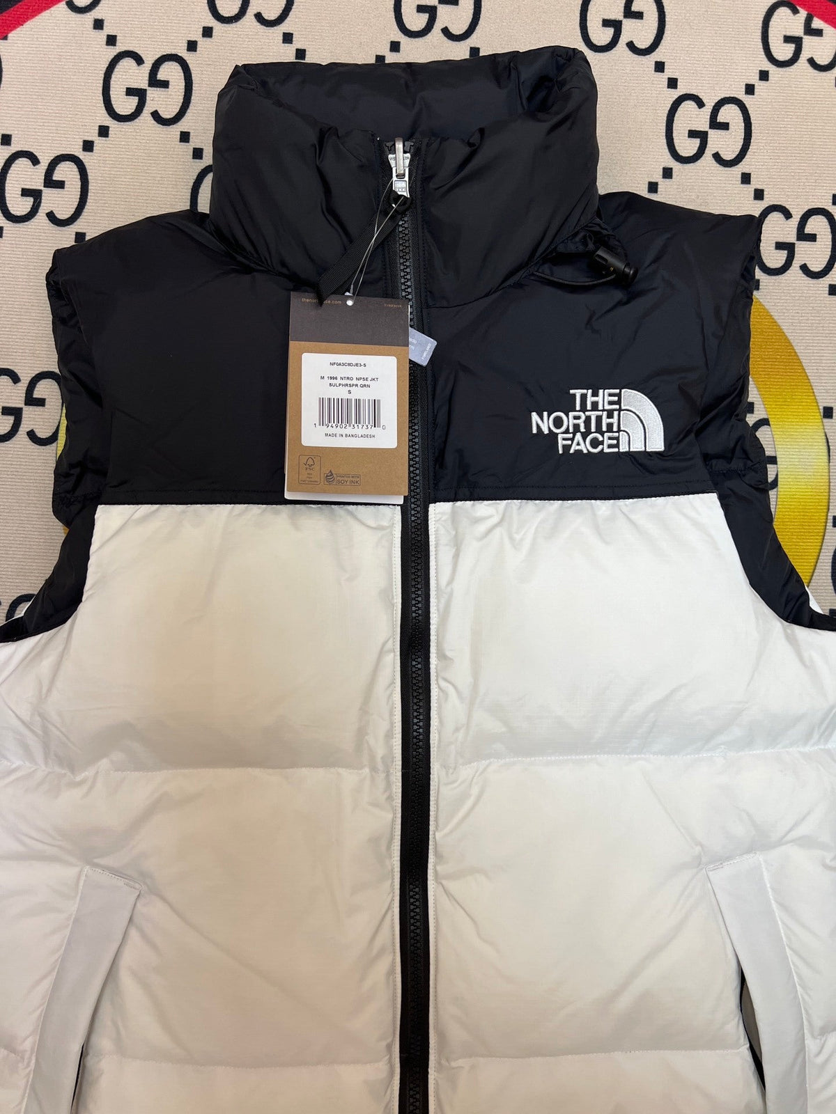 The North Face White Black 1996 Retro Nuptse Down Vest