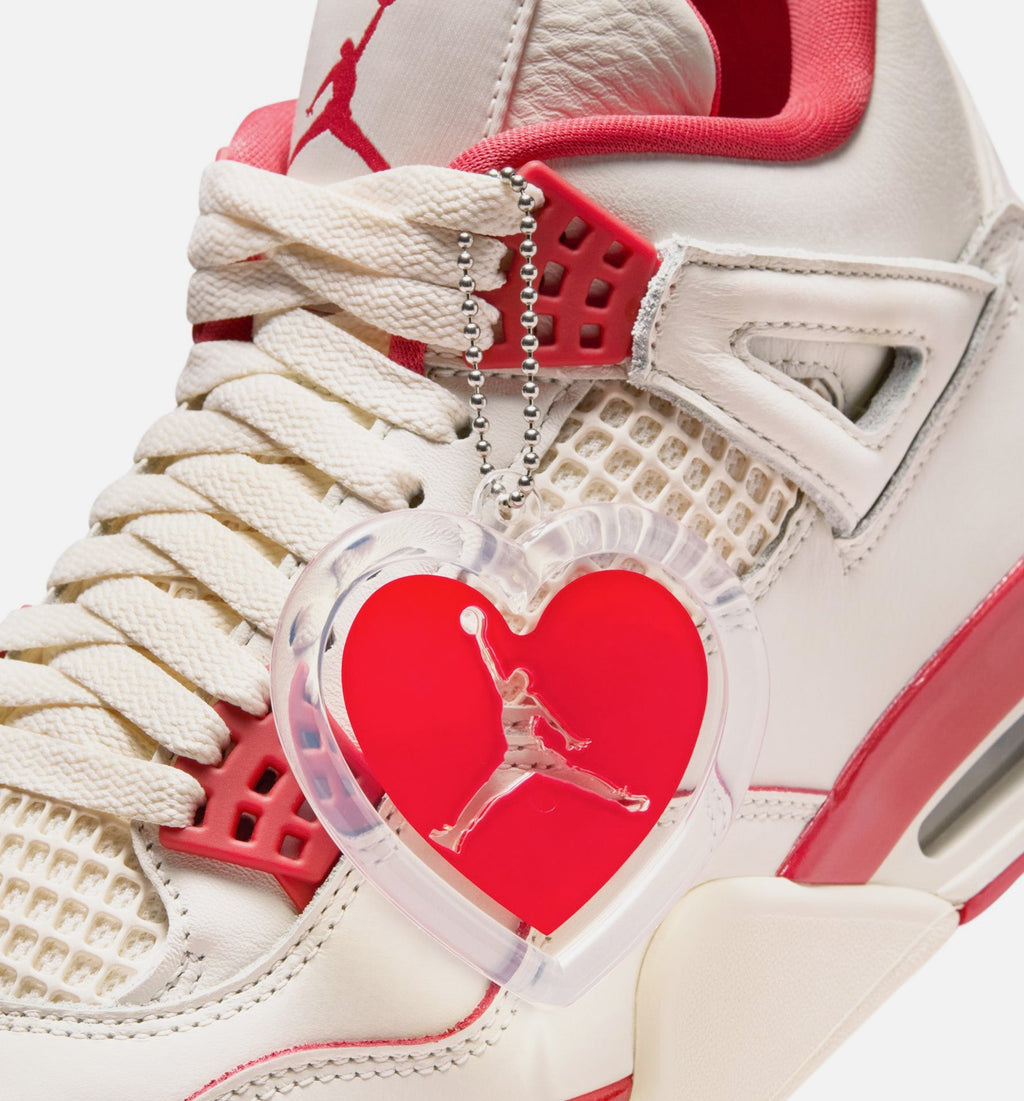 Air Jordan 4 Retro Valentine's Day Women's Lifestyle Shoes - Light Ivory/Sierra Red/Intense Red