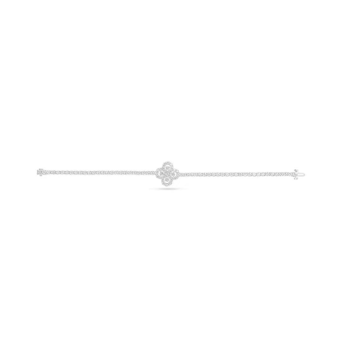 Harry Winston Style Four-Leaf Clover Cubic Zirconia Bracelet