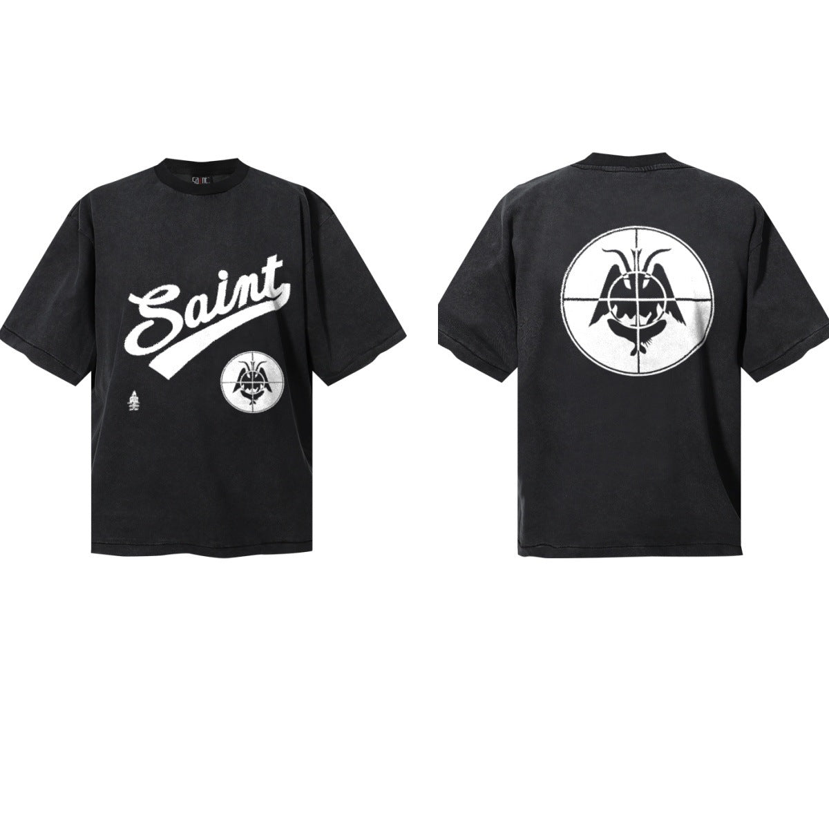 Saint Michael Vintage Washed Graphic Print Loose Streetwear T-Shirt