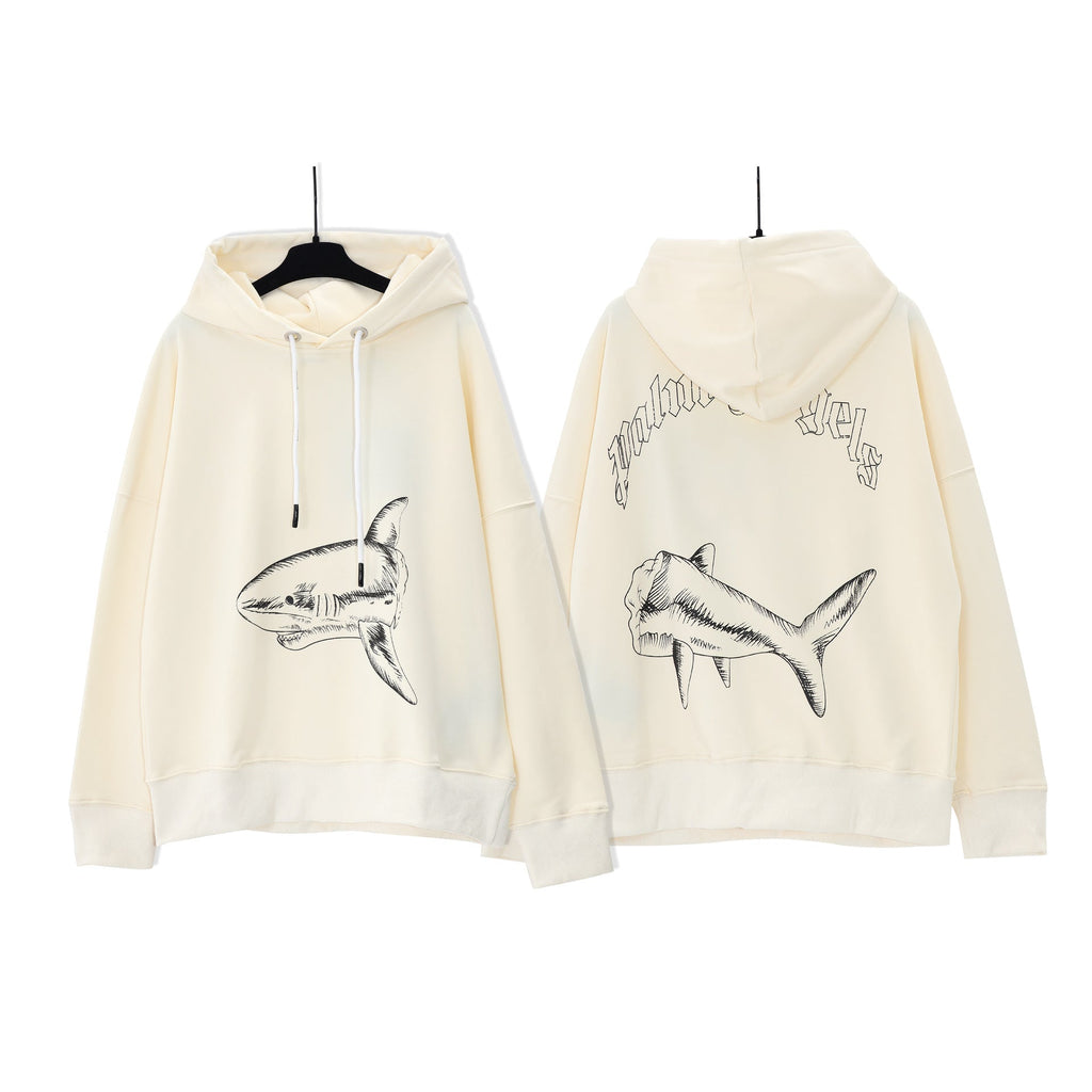 Palm Angels Logo Print Casual Unisex Pullover Hoodie