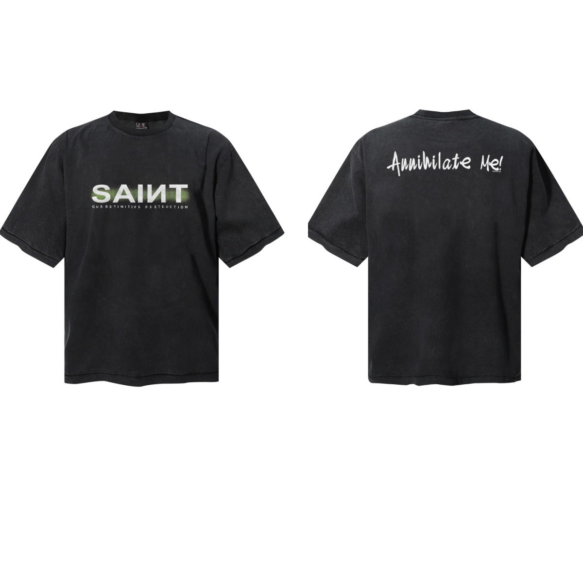 Saint Michael Vintage Washed Graphic Print Loose Streetwear T-Shirt