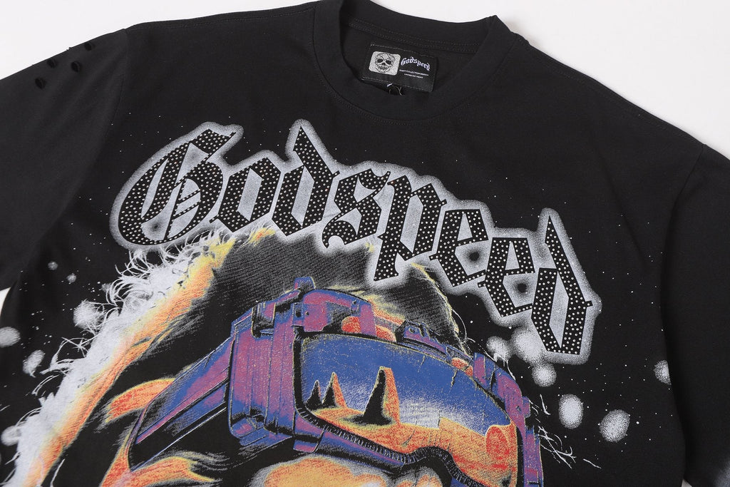 Godspeed New Born Rhinestone Graphic T-Shirt