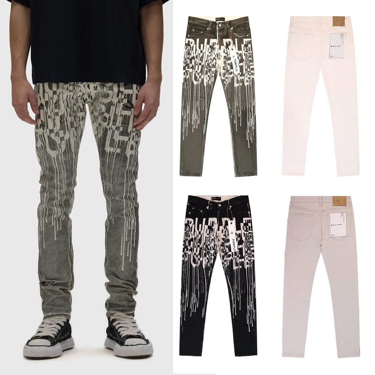Purple Brand Distressed Graphic Jeans