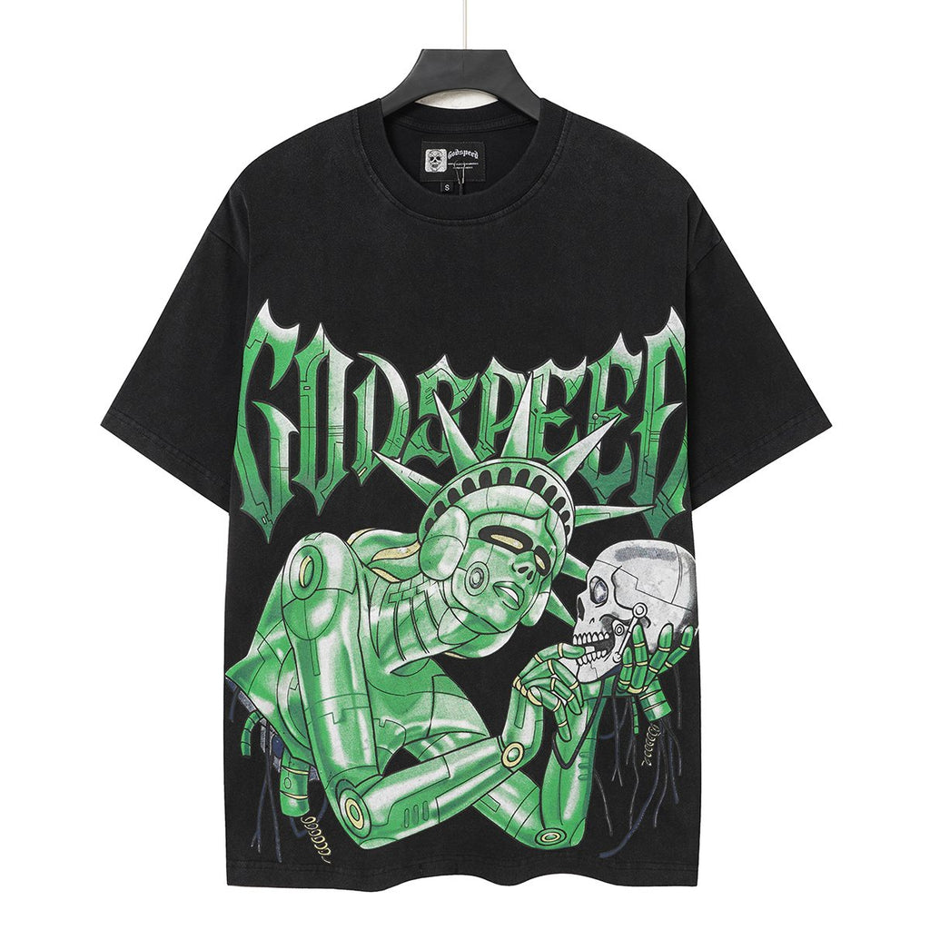 Godspeed Robot Skull Graphic T-Shirt