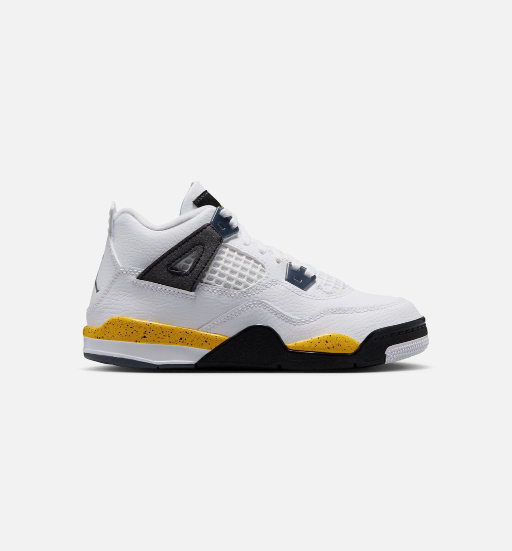 Air Jordan 4 Retro Rare Air Tour Yellow Preschool Shoes - White/Yellow/Grey
