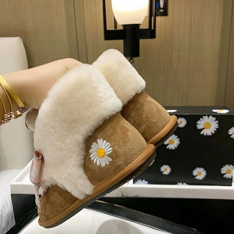 Daisy Chain Ribbon Snow Boot — Chestnut | New Arrival | In Stock