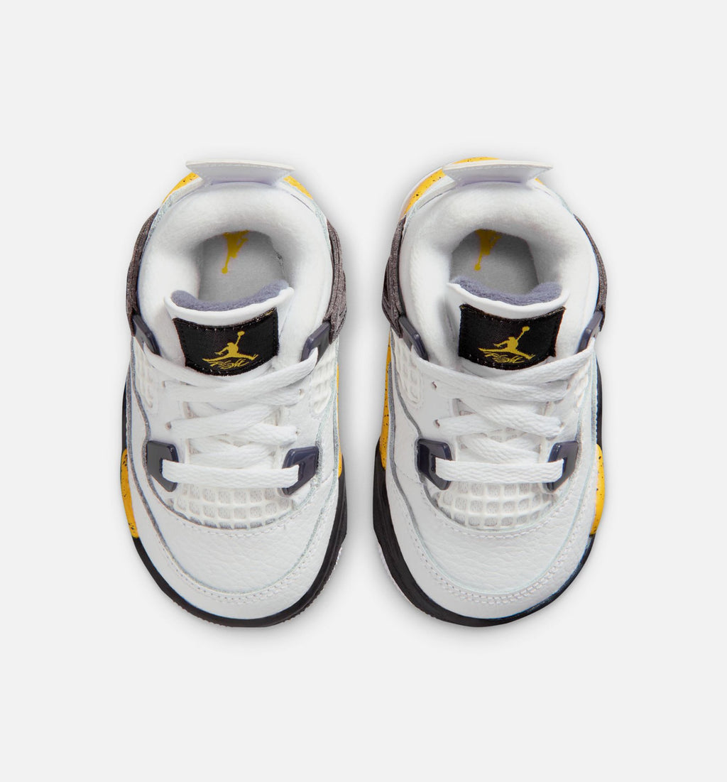 Air Jordan 4 Retro Rare Air Tour Yellow Infant/Toddler Lifestyle Shoe – White/Dark Blue Grey/Black/Tour Yellow
