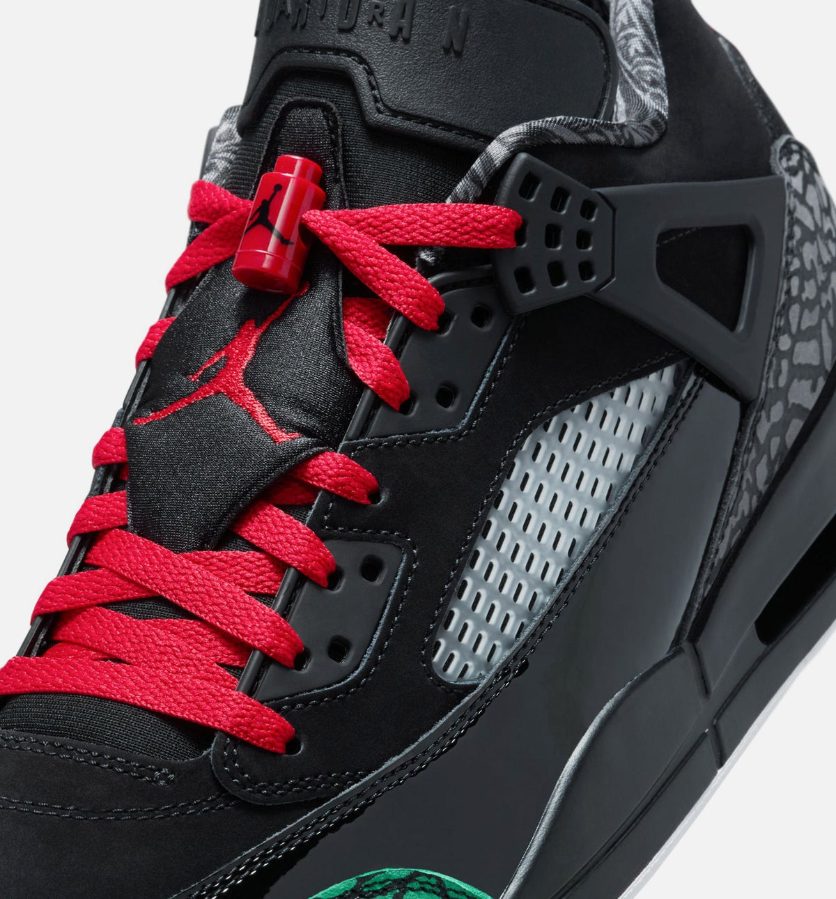 Spizike Low Men's Basketball Shoes - Black/Classic Green/White/Varsity Red