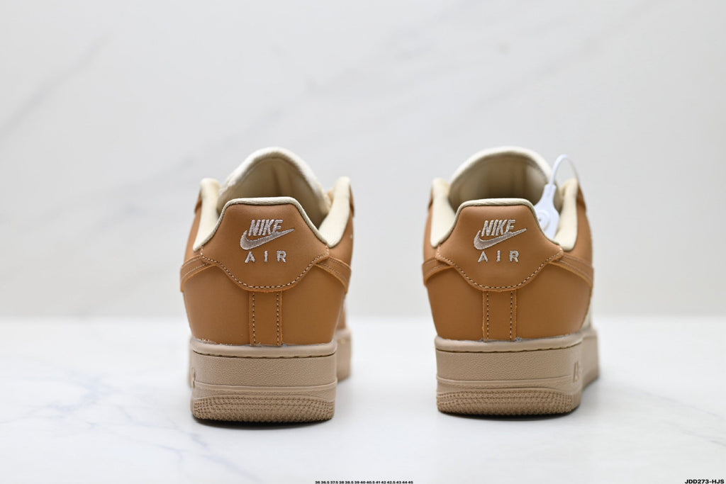 Nike Air Force 1 Low Tan Woven Unisex Sneakers Style 18