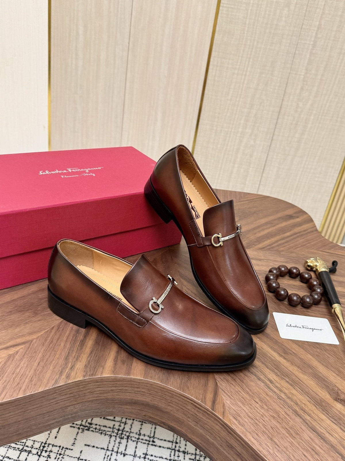 Salvatore Ferragamo Men's Brown Bit Loafers
