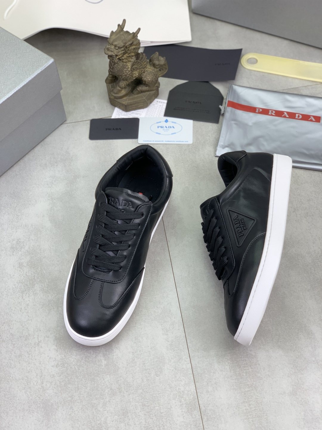 Prada Paneled Low-Top Sneakers