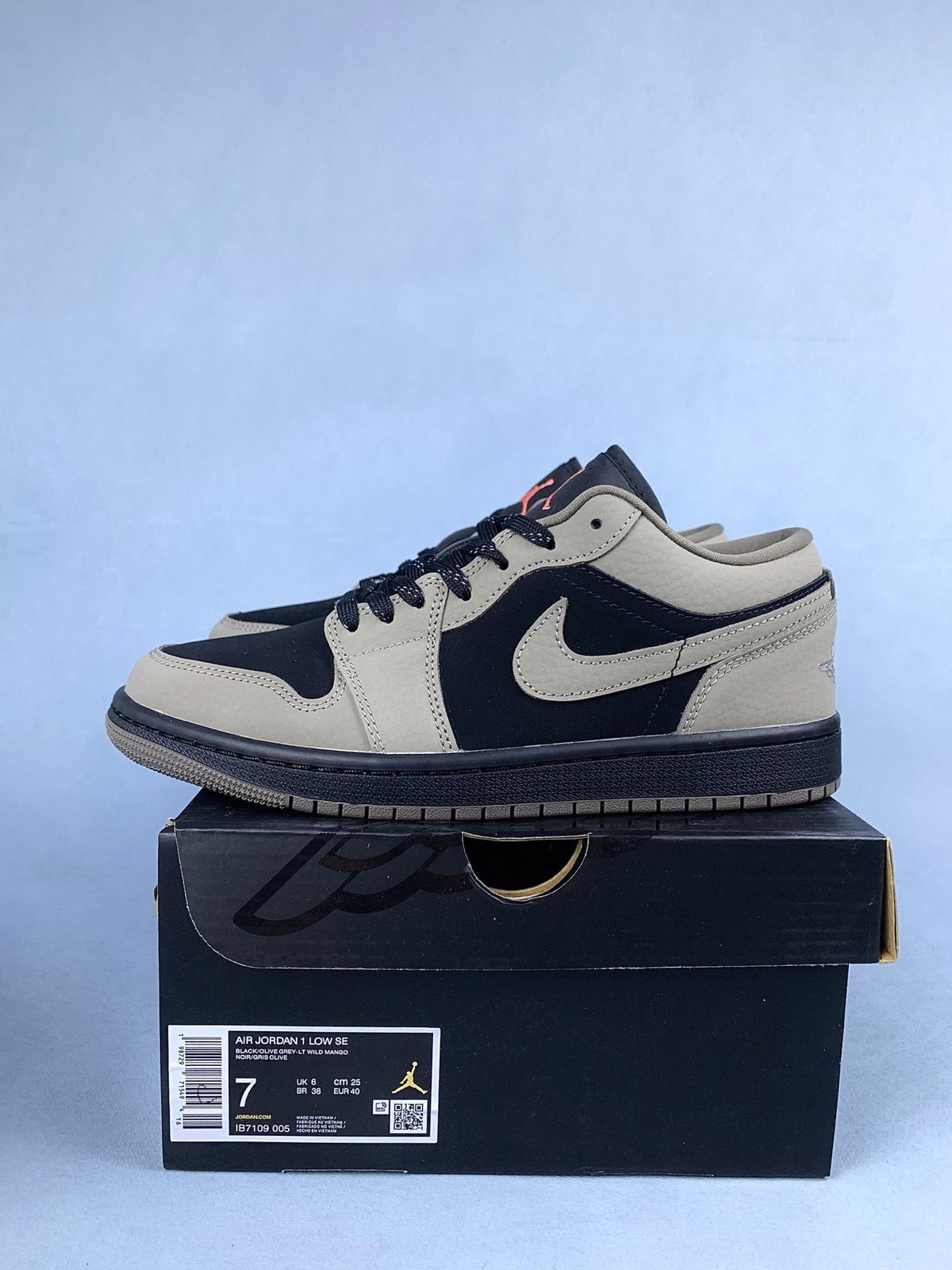 Air Jordan 1 Low Grey / Black / Mocha Brown Unisex Sneakers IB7109-005