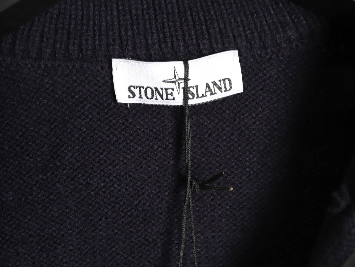Stone Island Button-Front Knit Cardigan - Black